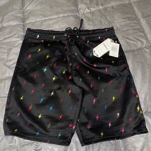 Black Lightning Bolt Shorts